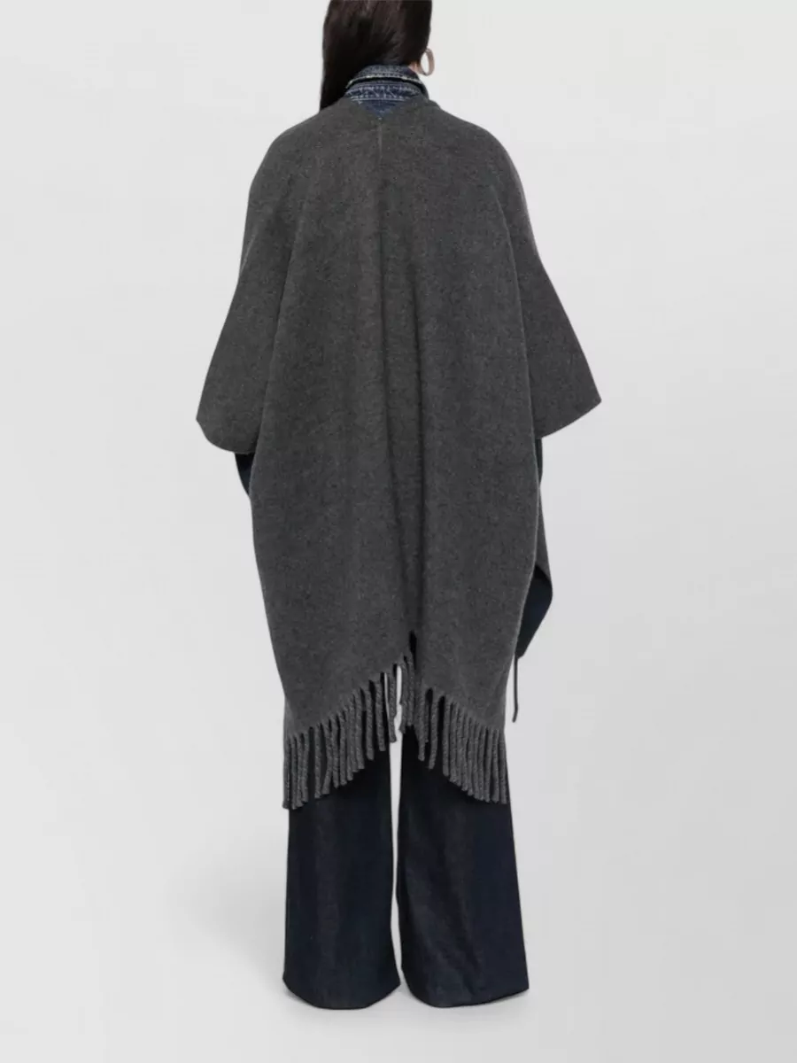Brunello Cucinelli Open Style Poncho Fringe Detail