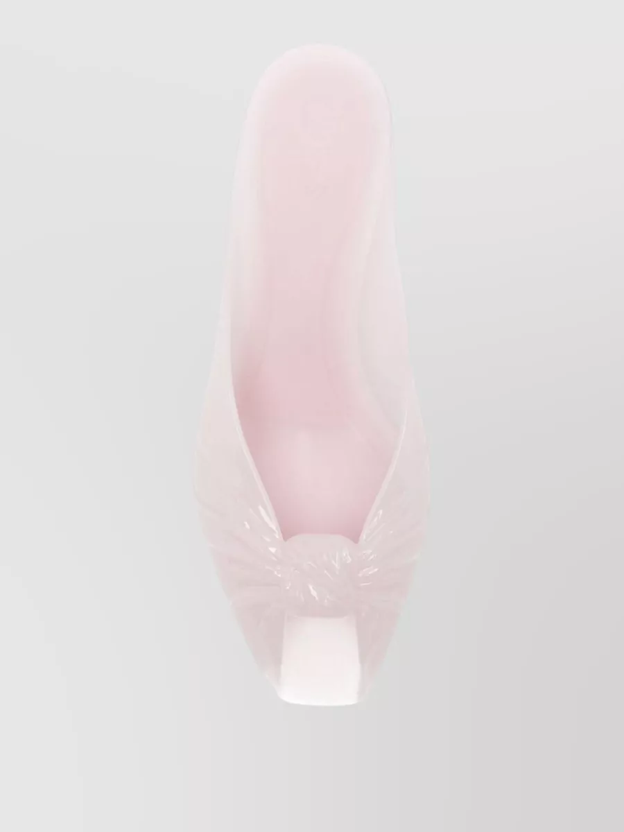 Chloé Knot-Detail Peep-Toe Kitten-Heel Mules