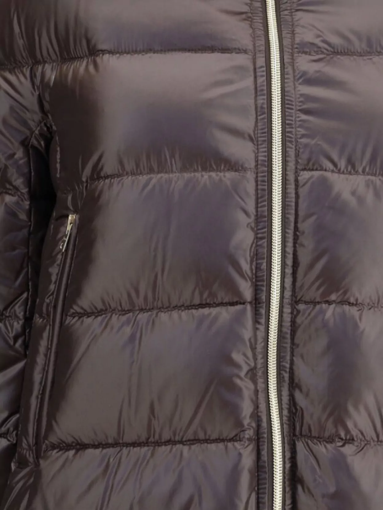 Herno Quilted Padded Midi Jacket With High Collar In Brown