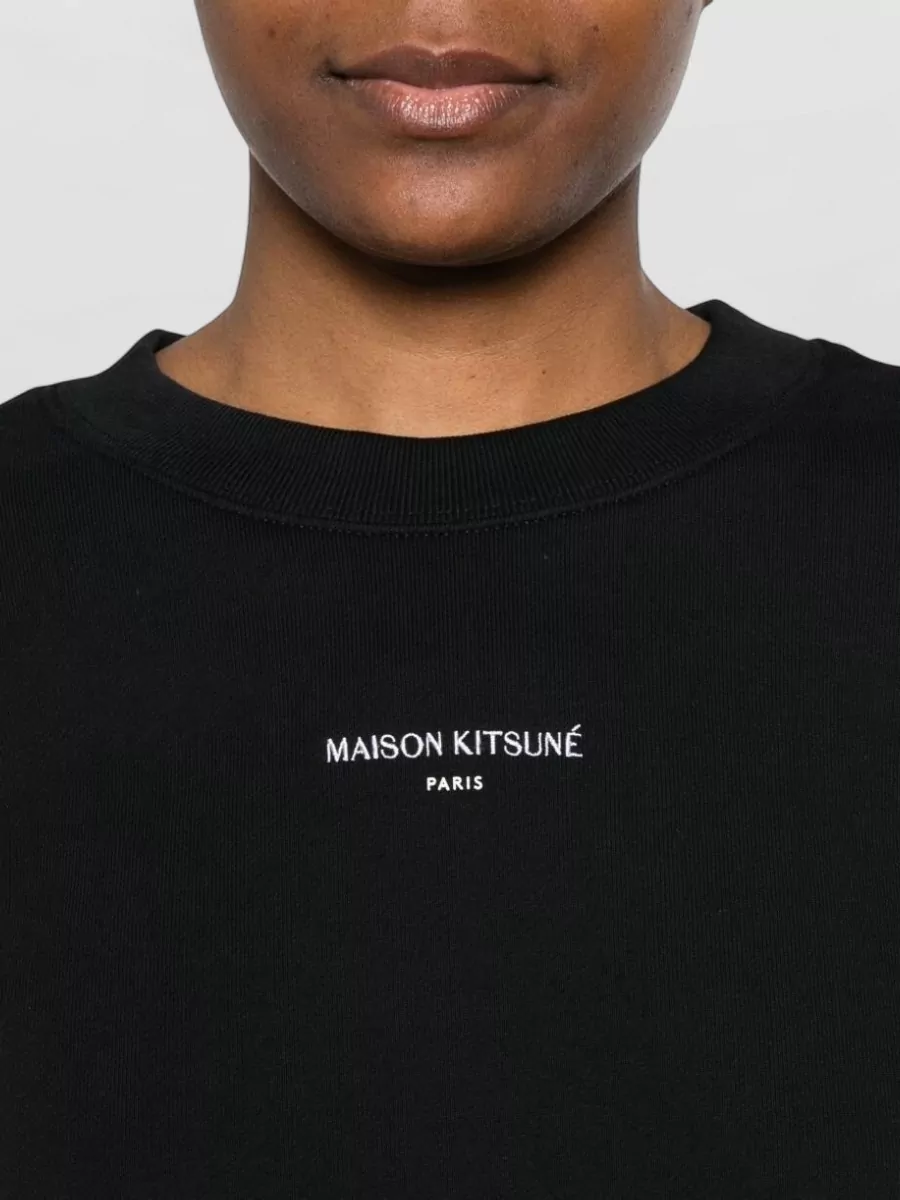 Maison Kitsuné Cropped Logo Cotton Sweatshirt