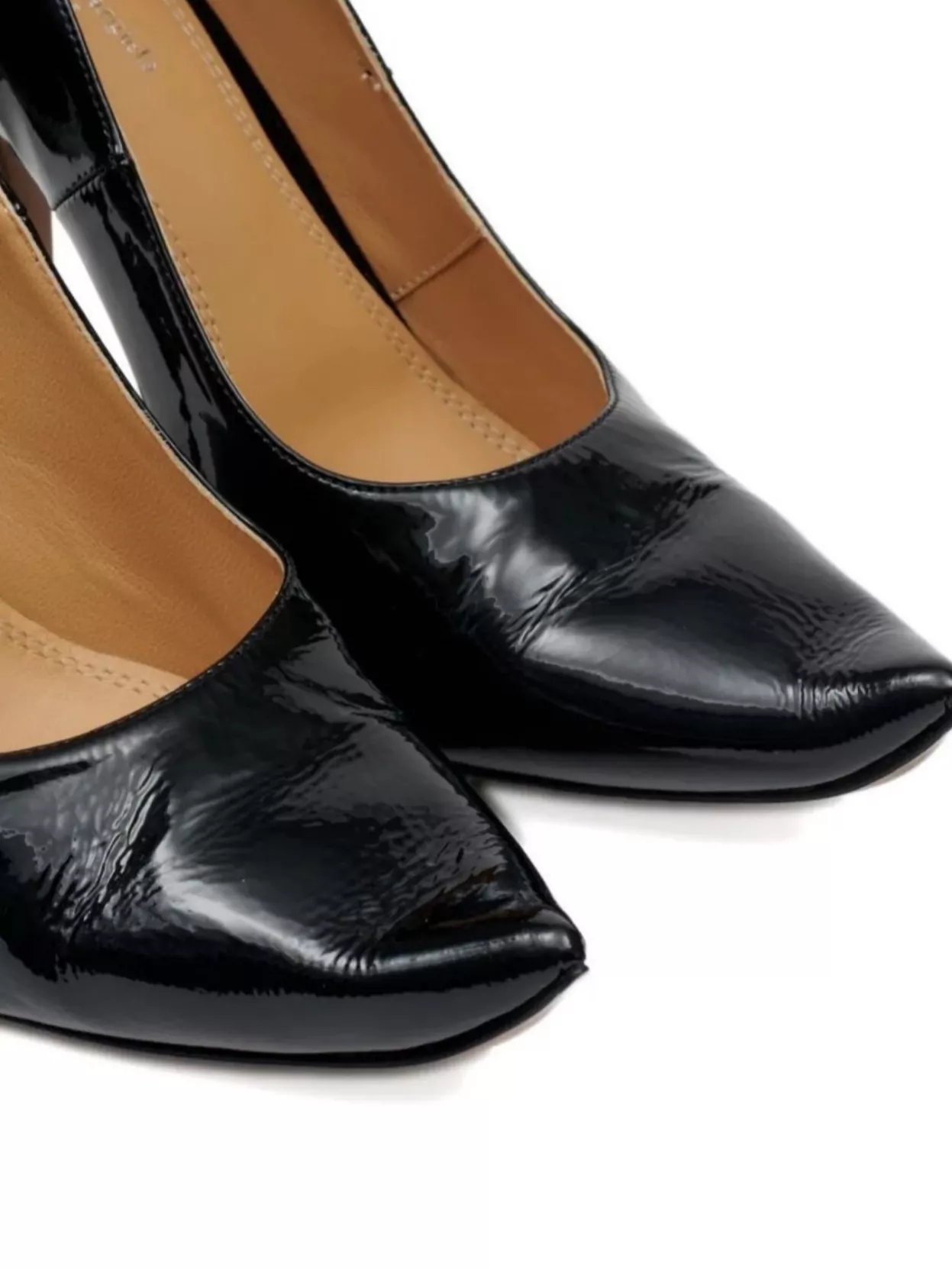 Maison Margiela High Heel Leather Pumps With Square Toe