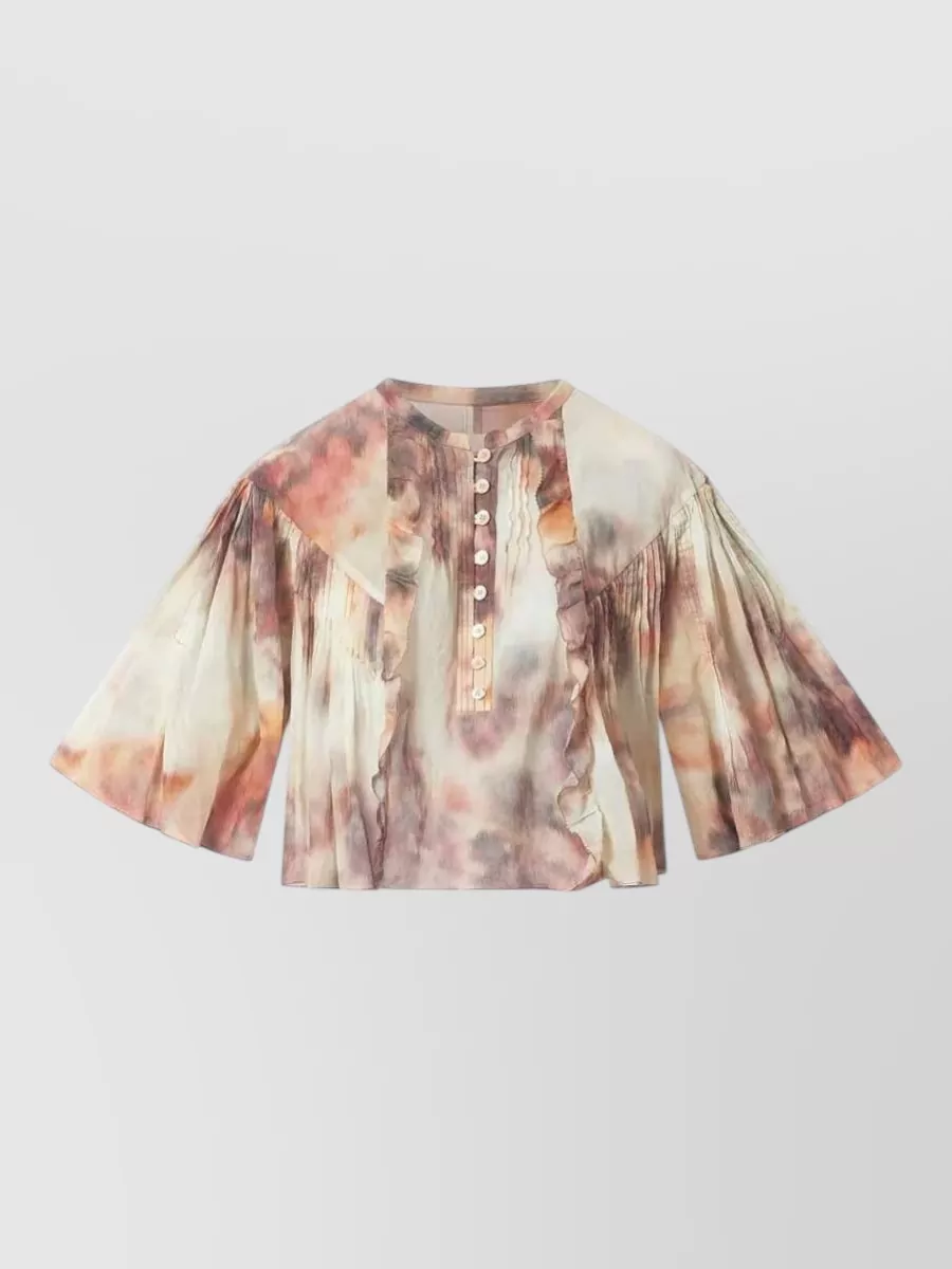 Isabel Marant Etoile cotton ruffled short-sleeve playsuit
