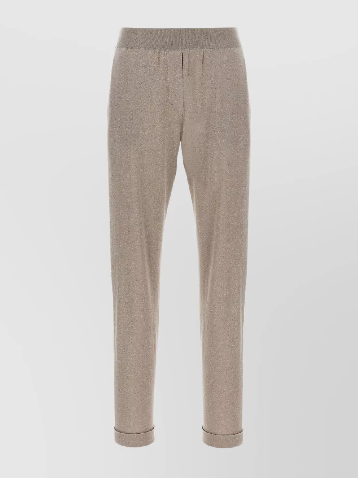 Brunello Cucinelli Shimmering Joggers With Elastic Waistband And Cuffed Hem