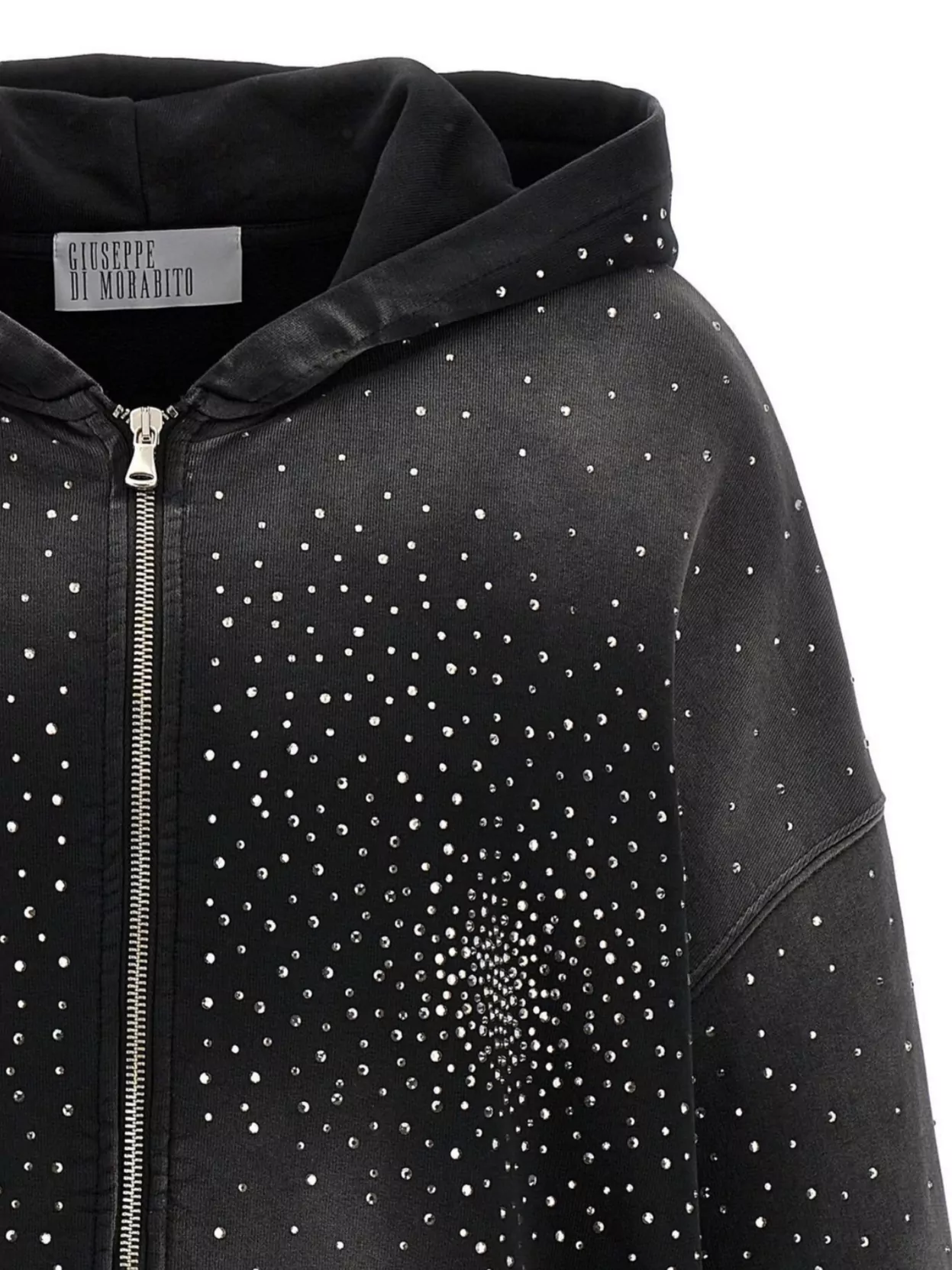 Giuseppe Di Morabito Embellished Hoodie With Front Pockets And Hood
