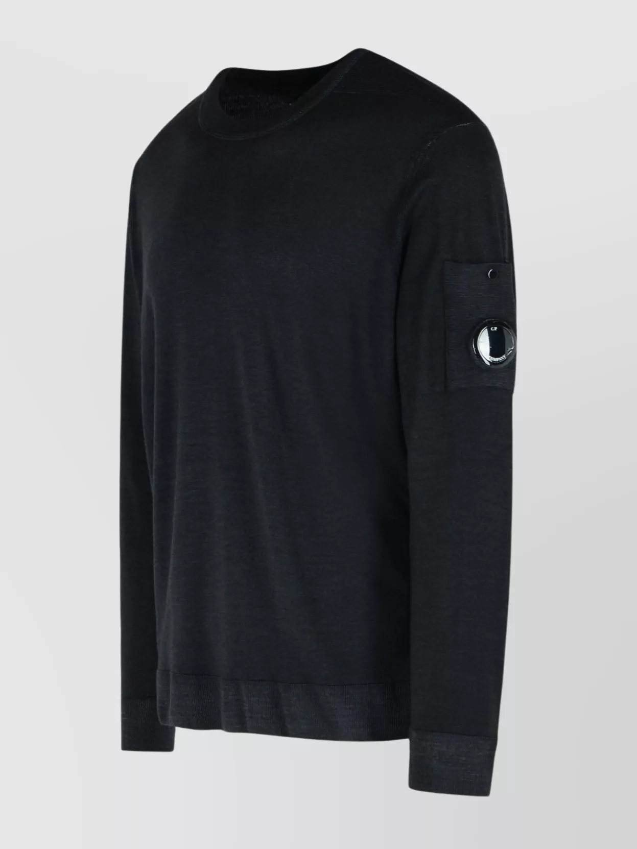 C.p. Company Wool Sweater With Round Neck And Arm Pocket