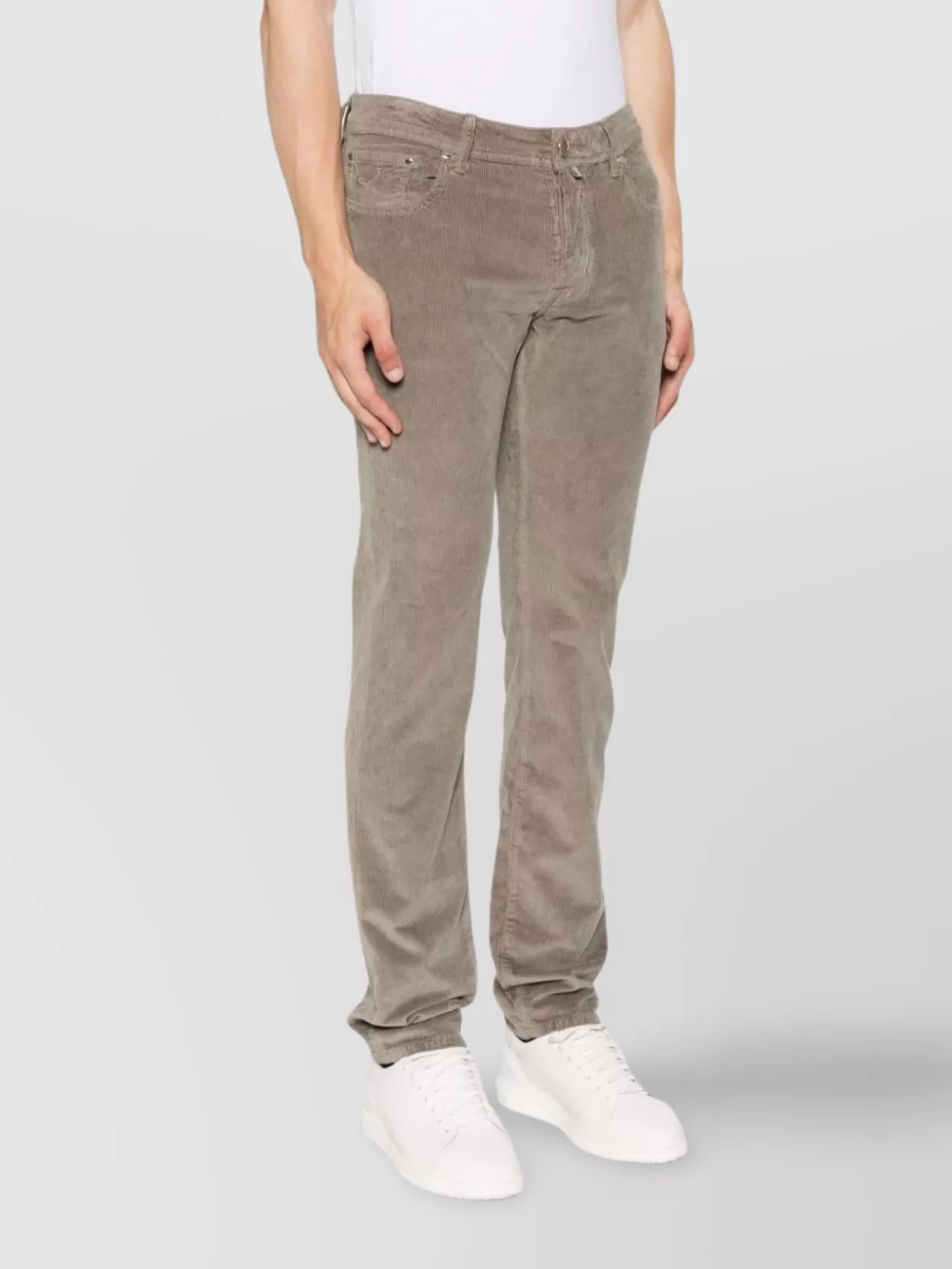 Jacob Cohen Slim Fit Corduroy Trousers With Back Pockets