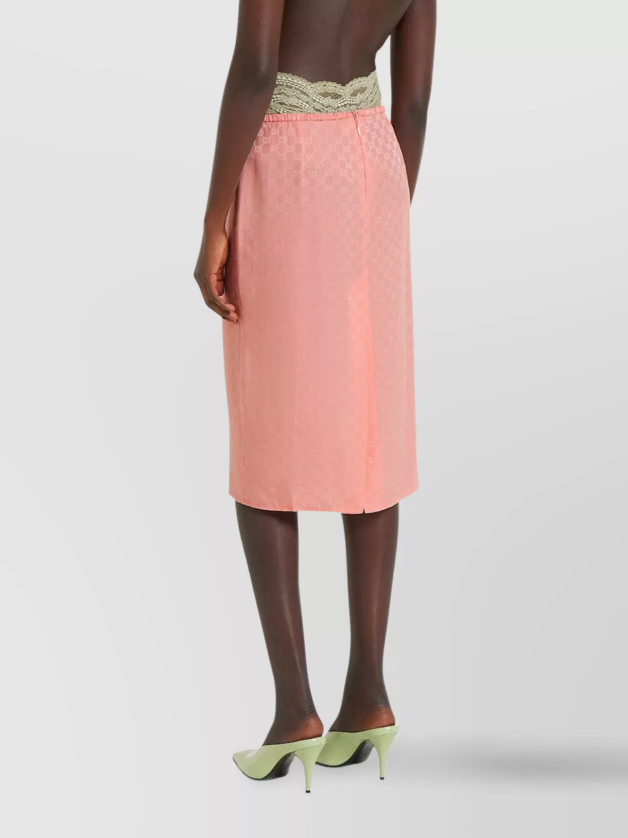 Gucci Silk Jacquard Skirt Back Slit