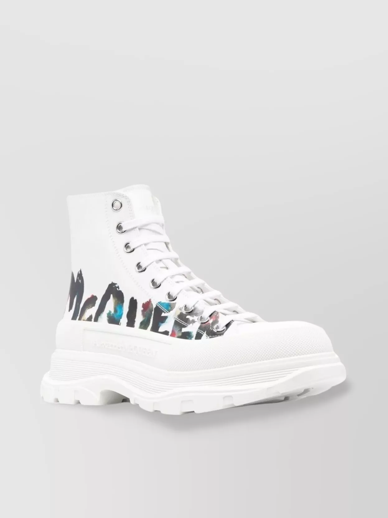 Shop Alexander Mcqueen Chunky Sole High-top Round Toe Boots