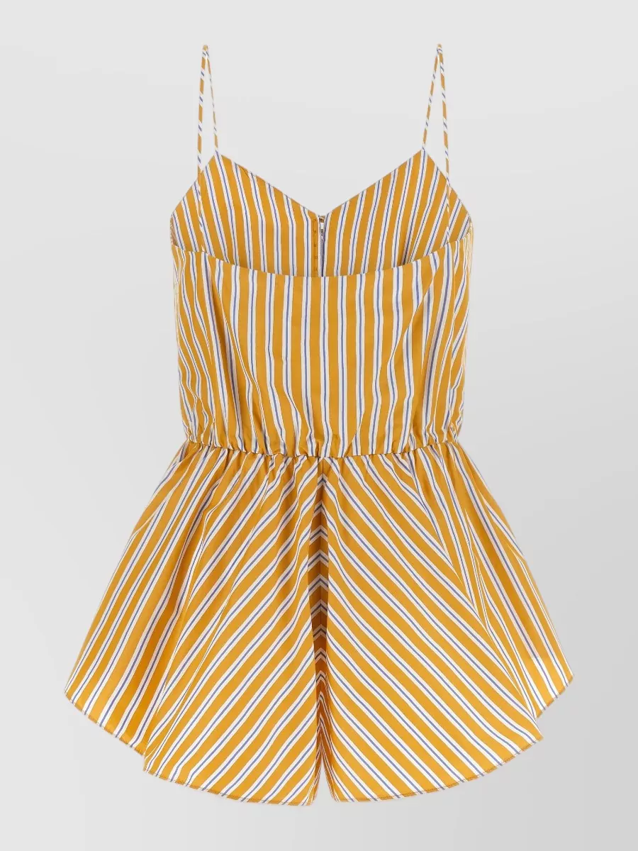 The Andamane Striped Sleeveless Sweetheart Neck Cotton Jumpsuit