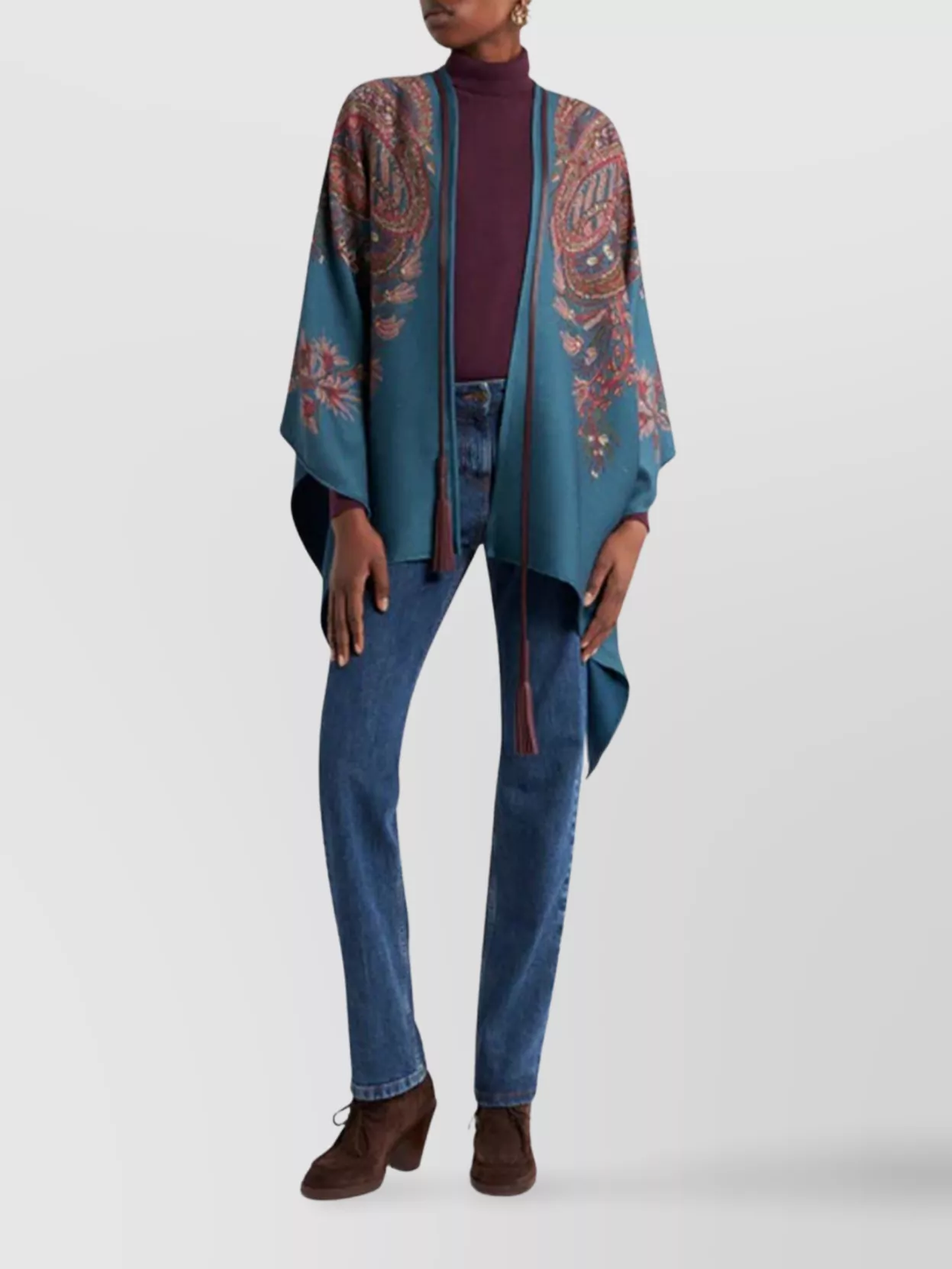 Etro Draped Ponchos And Capes Paisley Pattern In Animal Print