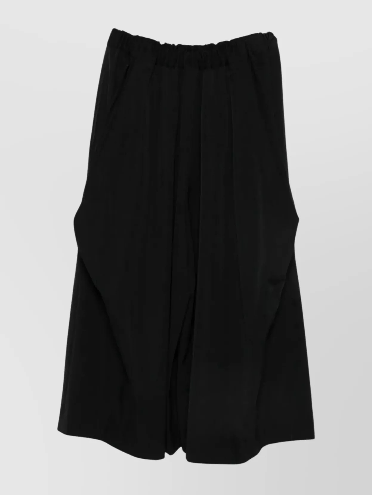 Comme Des Garçons Wide Leg Draped Trousers With Elastic Waistband