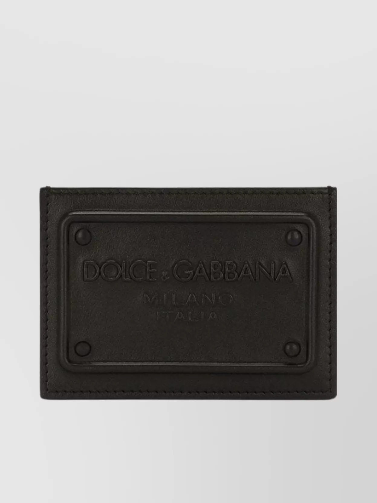 Shop Dolce & Gabbana Slim Textured Leather Logo Cardholder In Brown