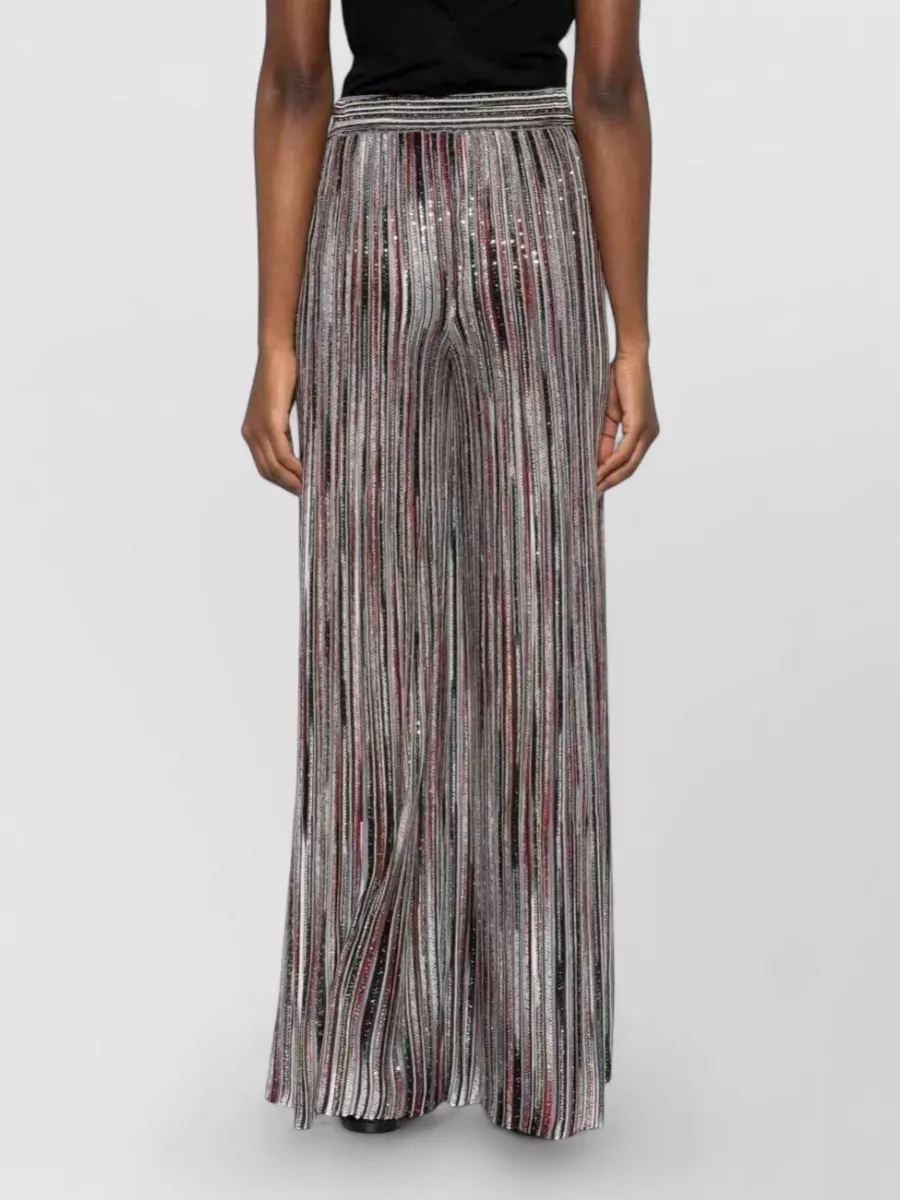 Missoni Crystal-Embellished Striped Wide-Leg Trousers