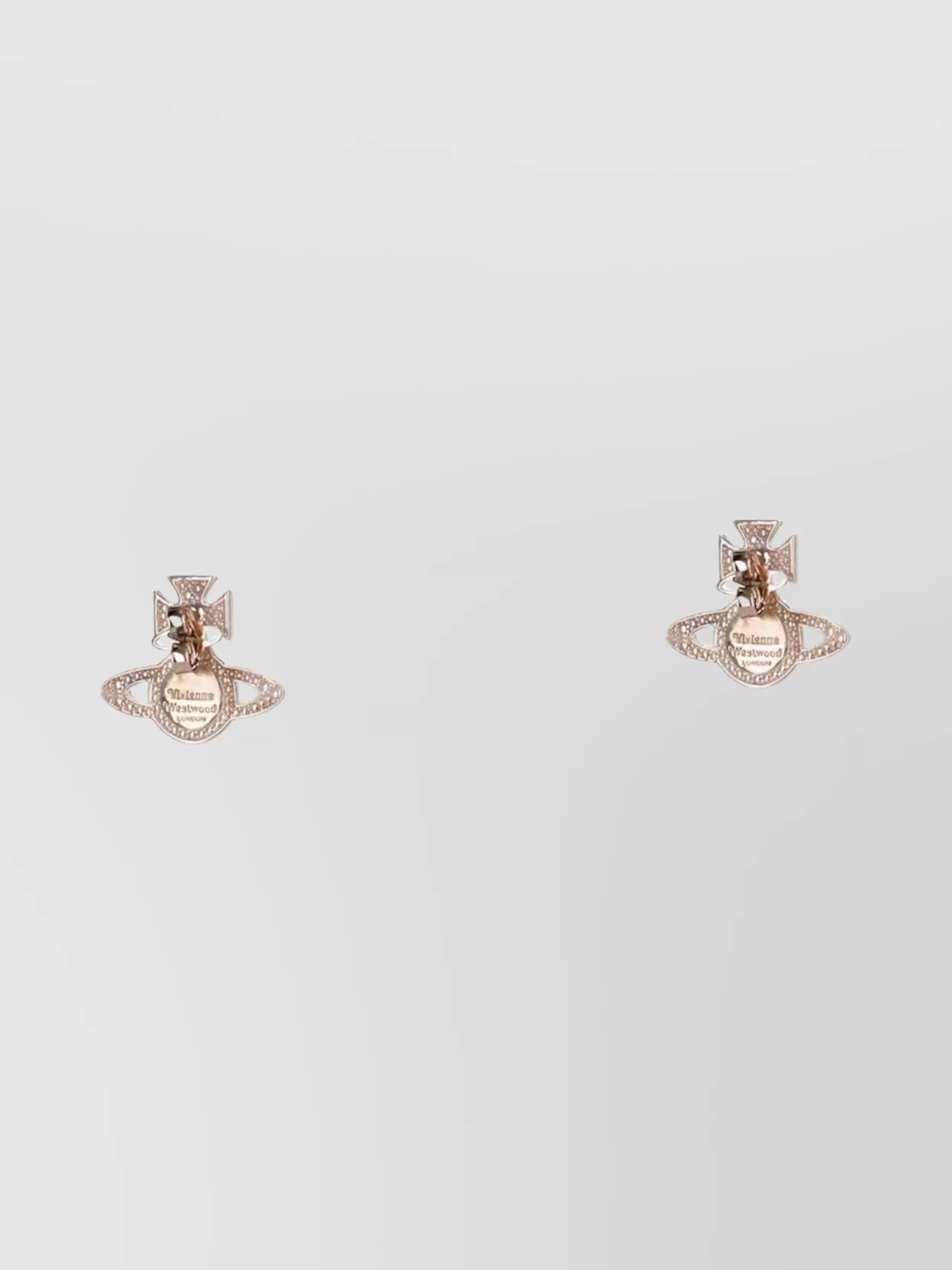 Vivienne Westwood Orb Stud Brass Earrings With Strass Embellishments