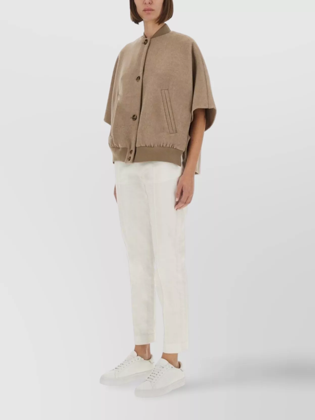 Max Mara Leticia Coat With Ribbed Hem And Pockets