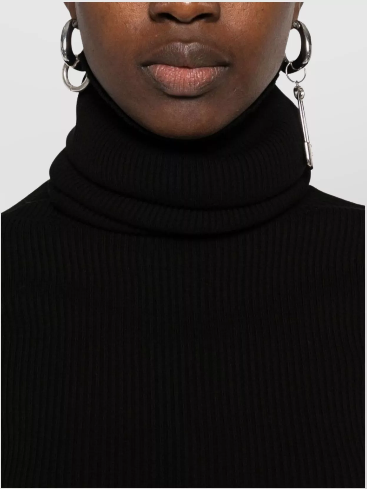 Rick Owens Ribbed Turtleneck Sweater Fitted Silhouette
