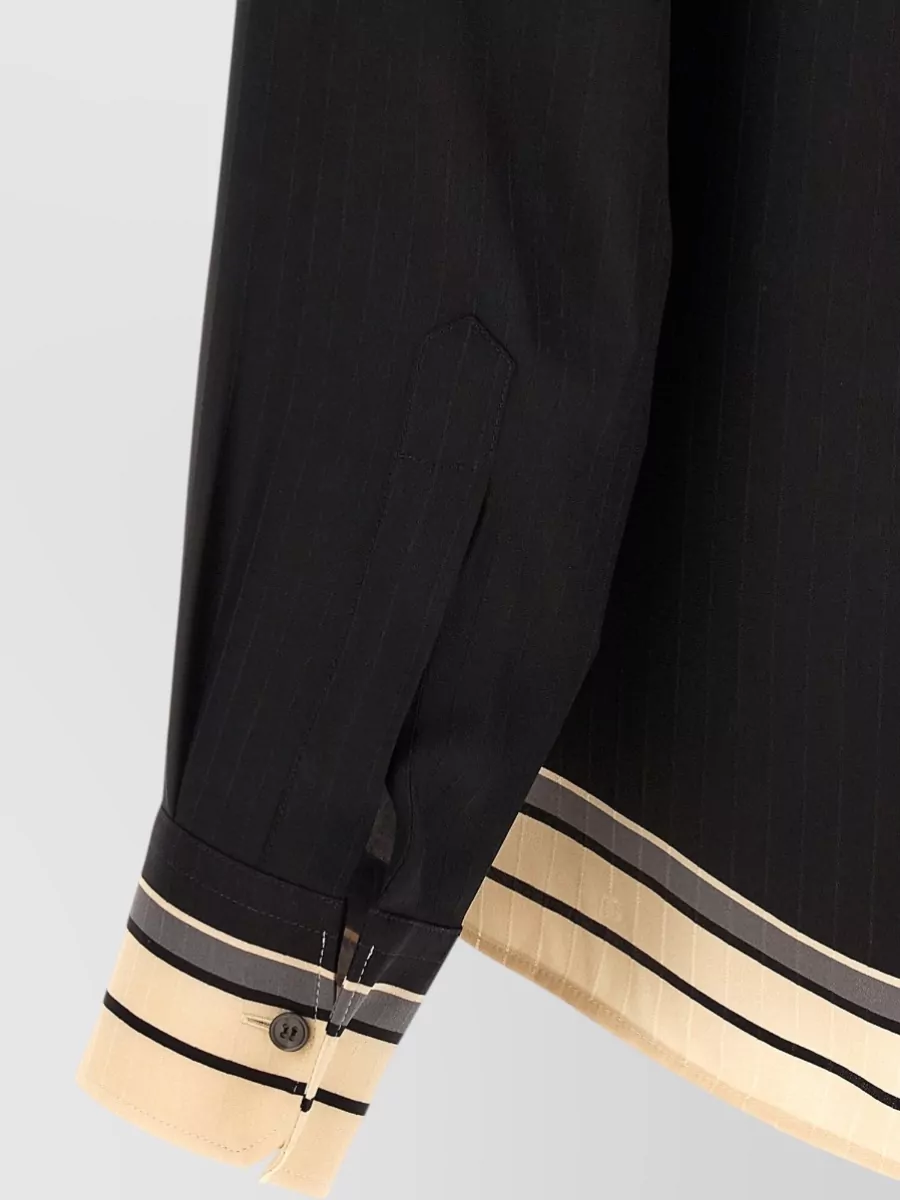 Dolce&Gabbana Silk Pinstriped Long-Sleeve Shirt
