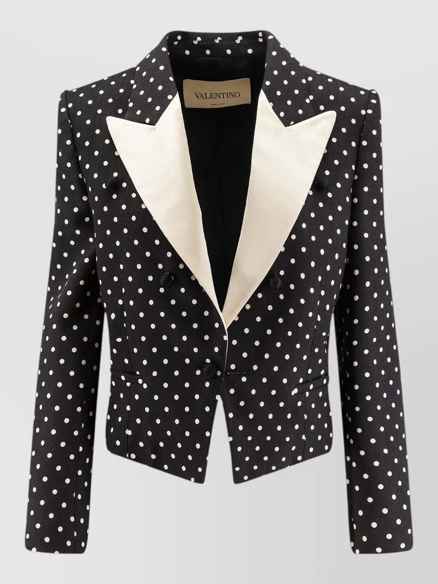 Valentino polka-dot single-breasted cropped blazer