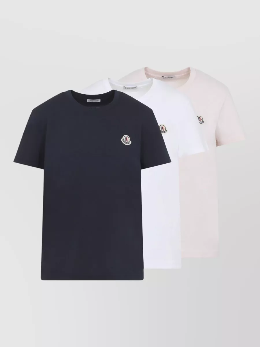 Moncler Cotton Logo-Patch Short-Sleeve T-Shirt 3-Pack
