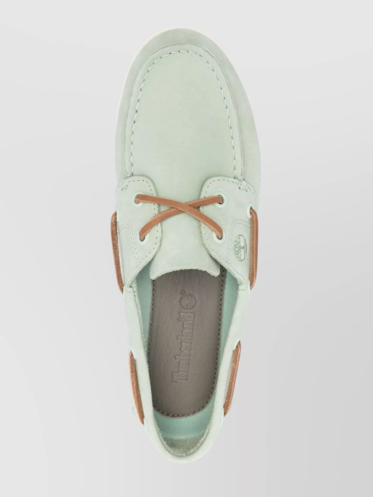 Timberland Boat Shoe With Lace Detail And Moc Stitching In White