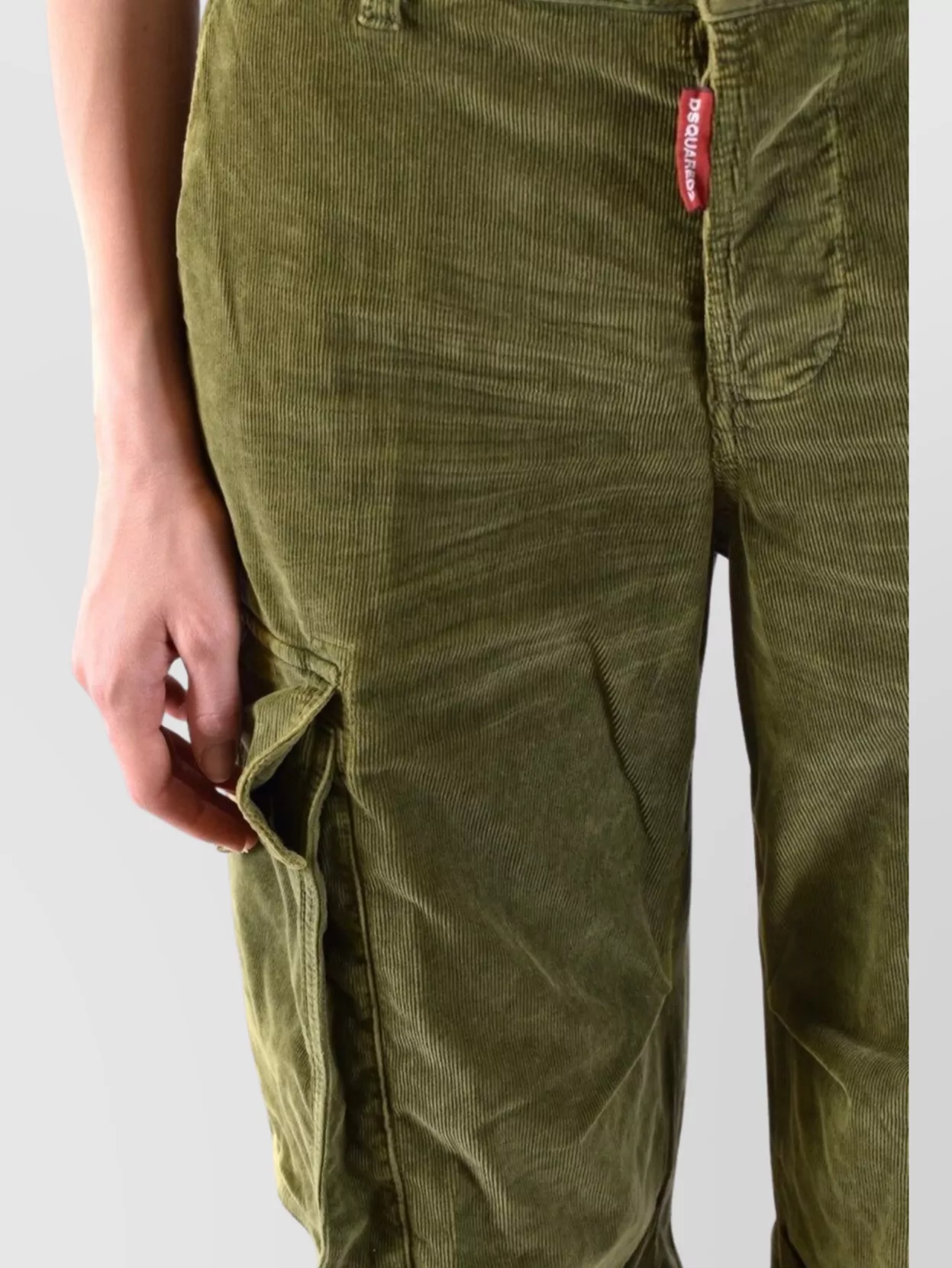 Dsquared2 Wide Leg Corduroy Cargo Trousers