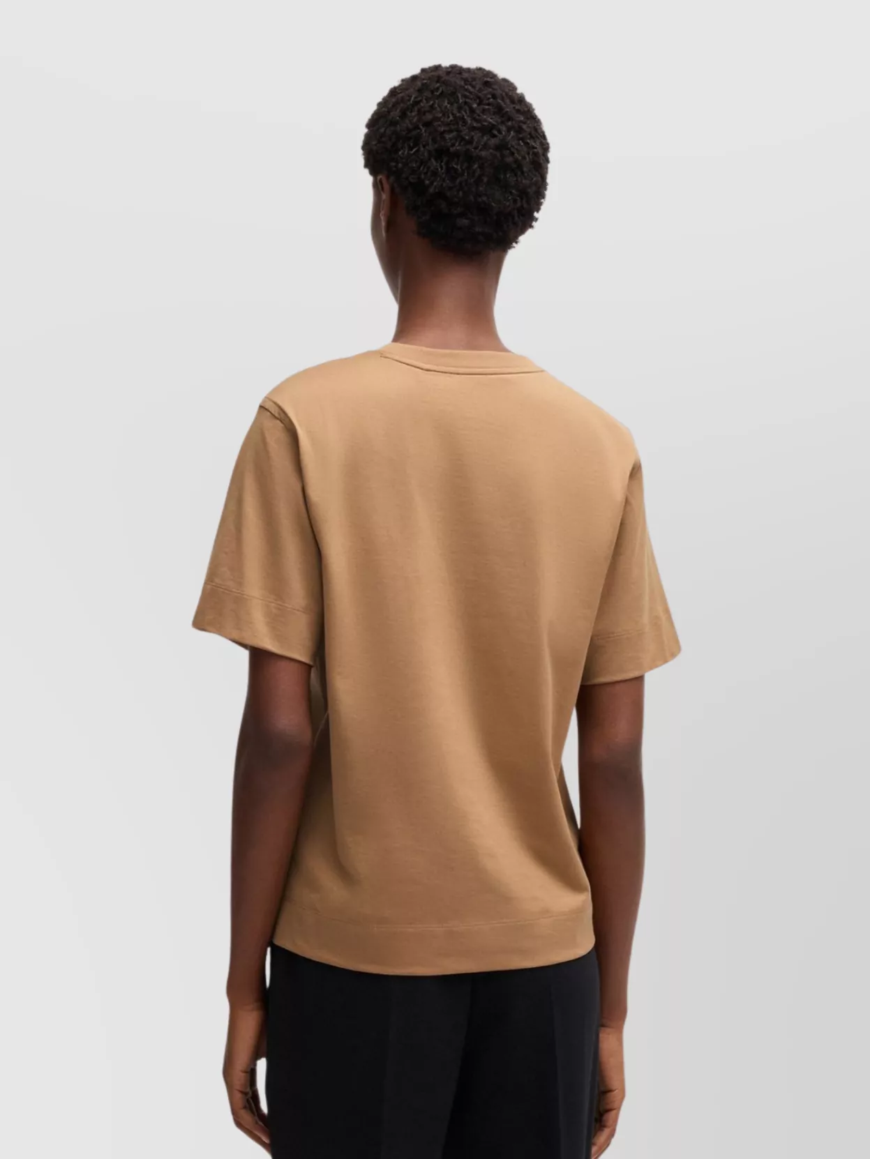 Hugo Boss Crew Neck T-shirt Shirt With Short Sleeves In Brown