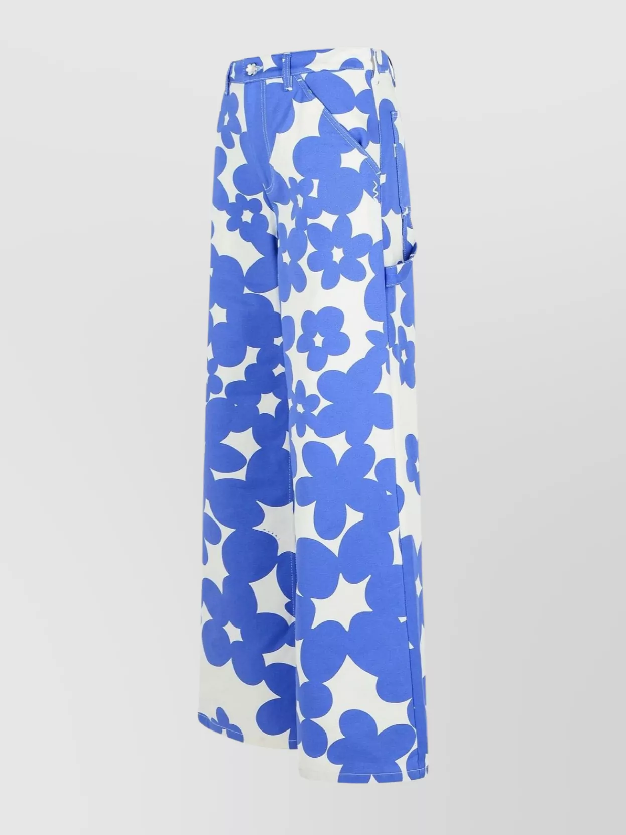 Marni Wide-Leg Floral Cotton Trousers