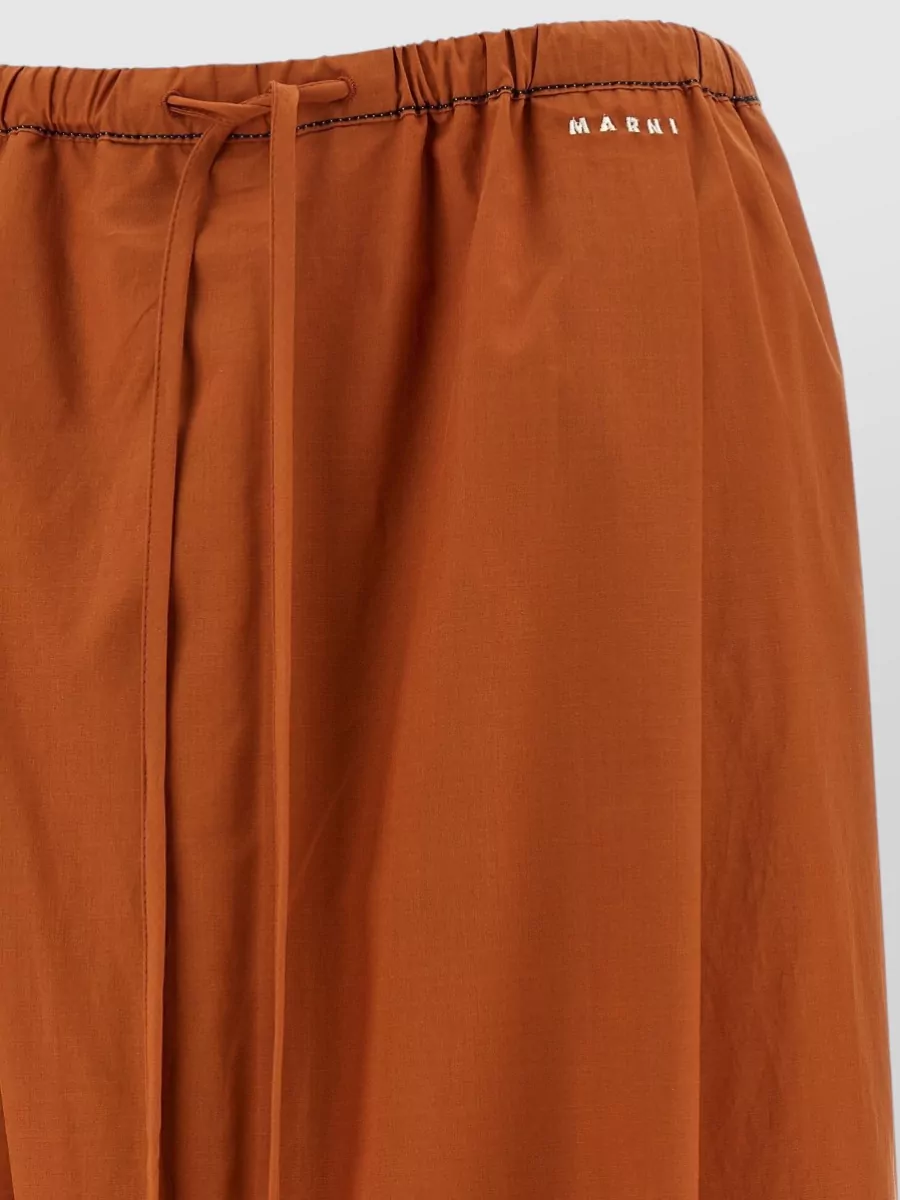 Marni Cotton Wide-Leg Draped Track Pants