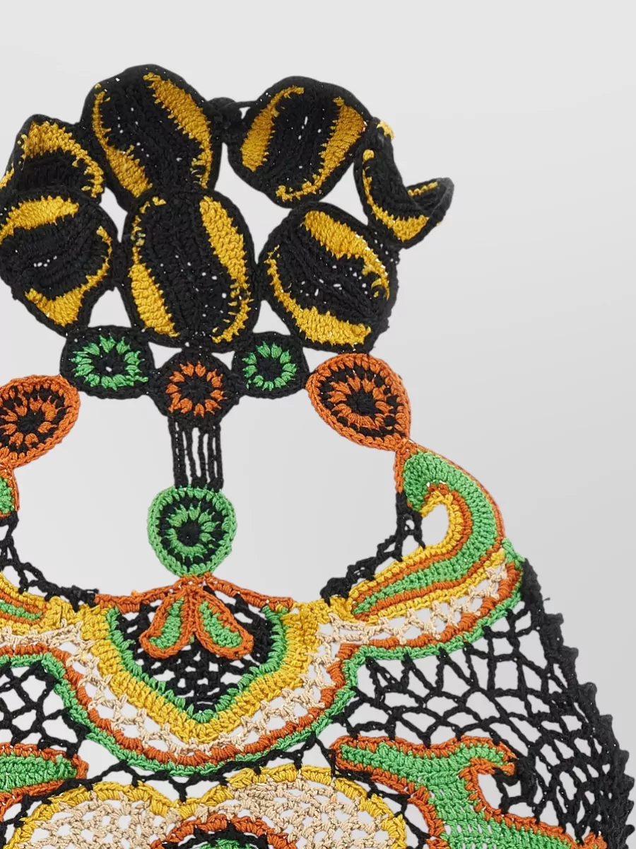 Etro Cotton Crochet Floral Halterneck Cropped Top