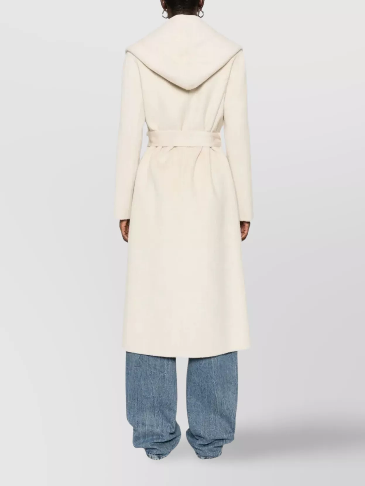 Ermanno Firenze Long Hooded Coat With Belt And Pockets