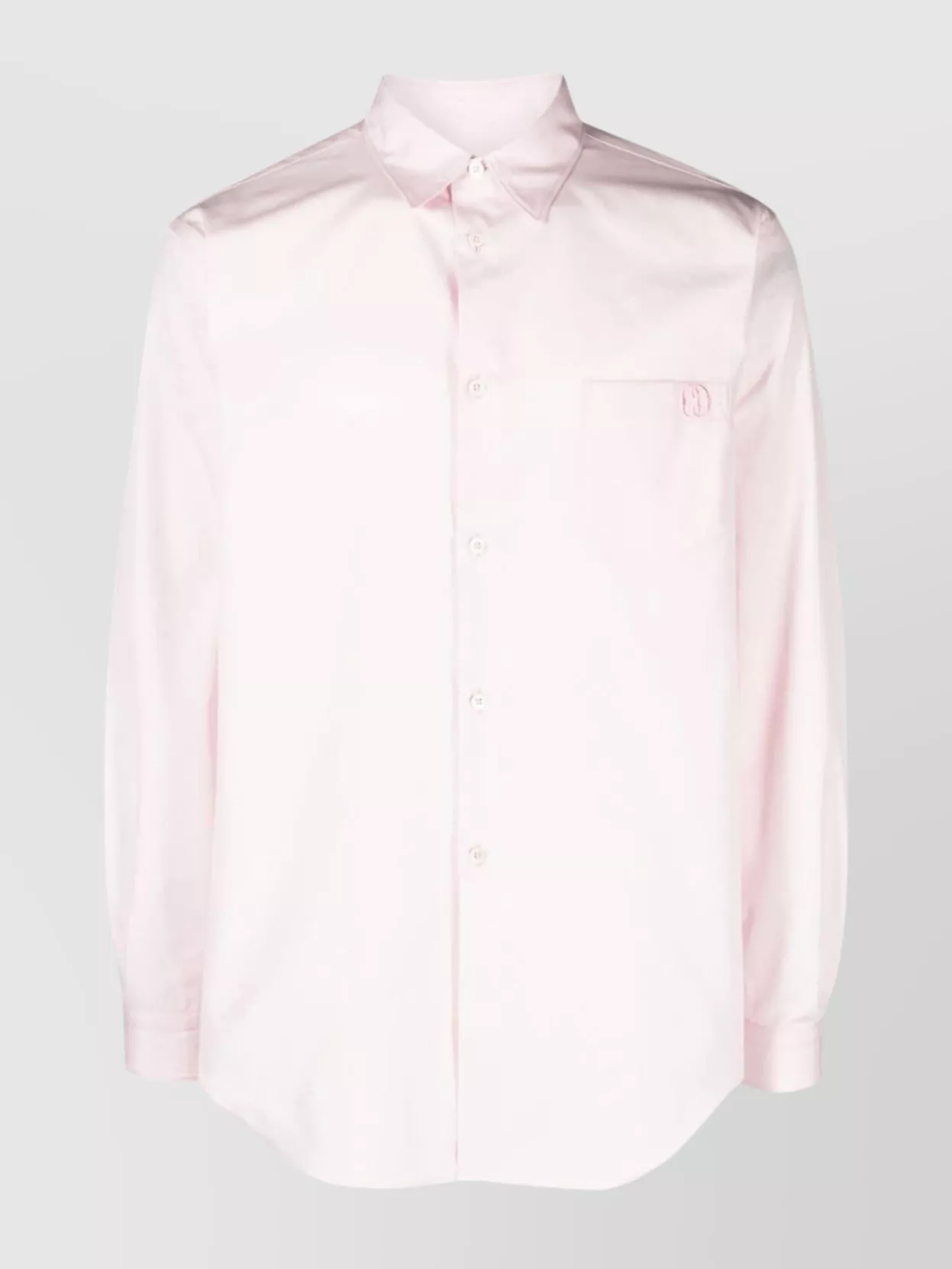 Shop Bally Collared Shirt With Curved Hem In Pastel