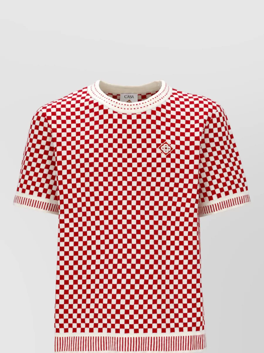 Casablanca checked short-sleeve cotton t-shirt