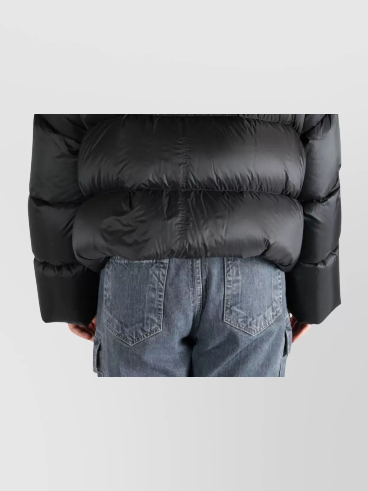 Rick Owens High Neck Padded Jacket And Pockets