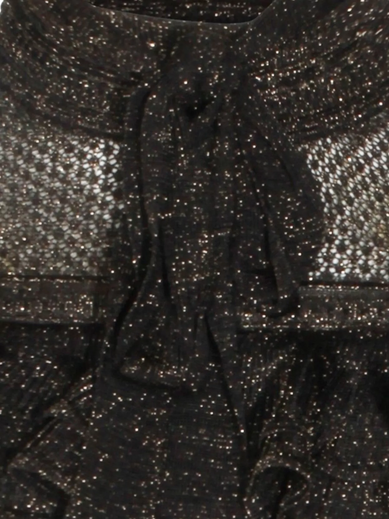 Zimmermann High Neck Long Sleeve Metallic Top In Black