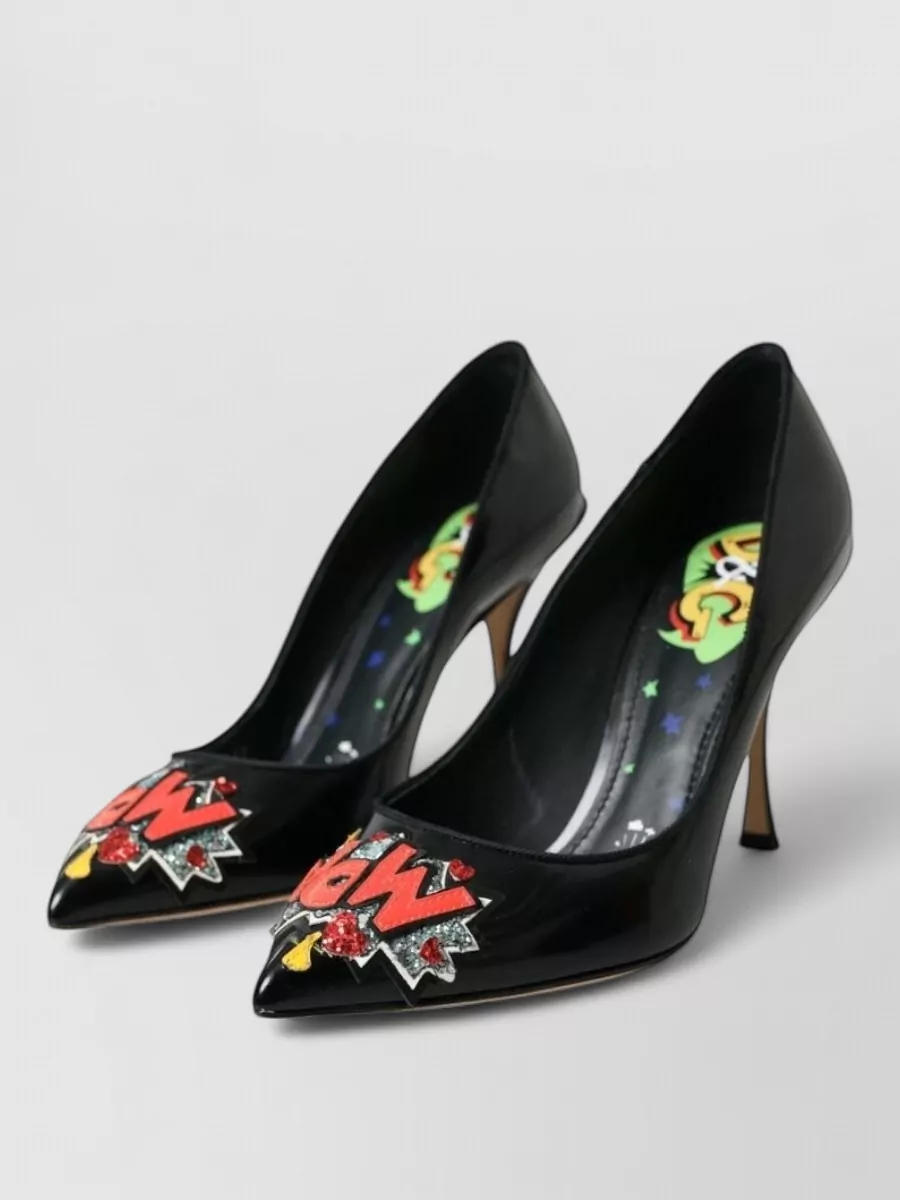 Dolce&Gabbana leather patch embellished pumps