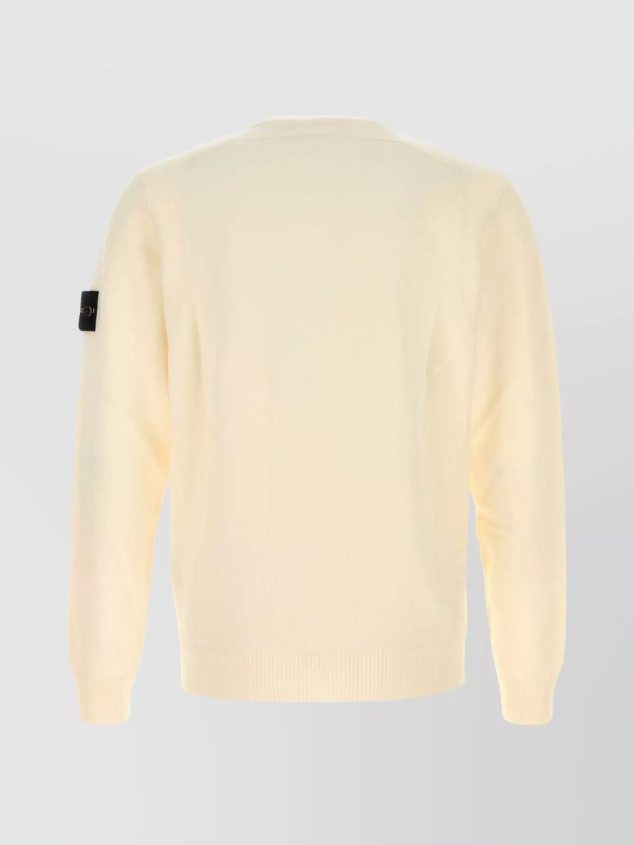 Stone Island Ribbed Crew-neck Cotton Sweater With Long Sleeves In Neutral
