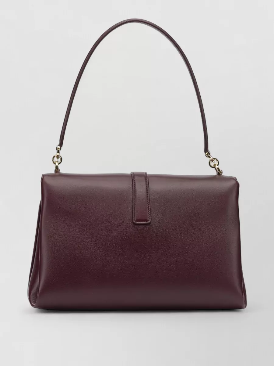 Ferragamo Leather Shoulder Bag Adjustable Strap Top Handle