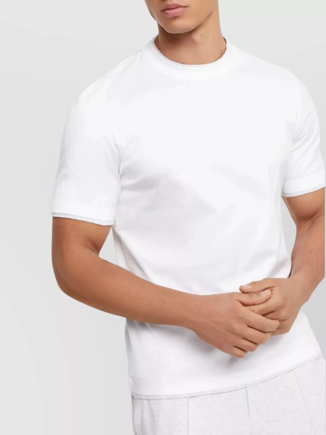 Brunello Cucinelli Crew Neck Double Layered T-Shirt