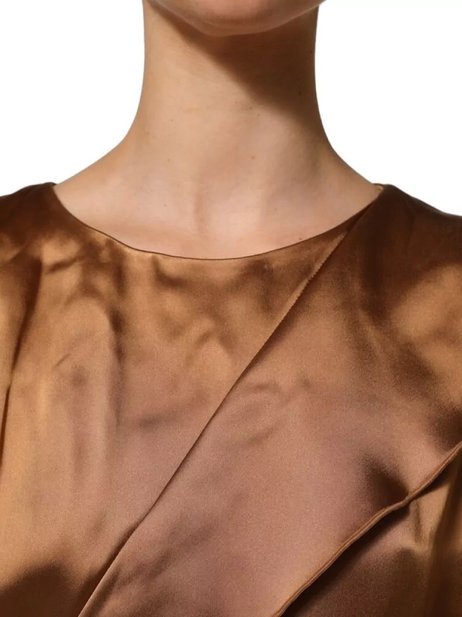 Emporio Armani Satin Wrap Belted Midi Dress