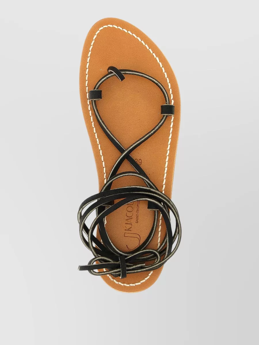 K. Jacques Leather Bikini Thong Sandals