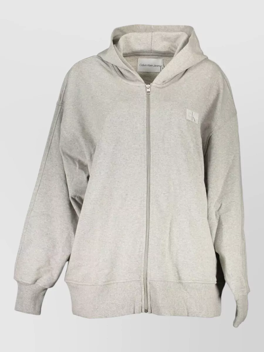 Calvin Klein cotton relaxed-fit zip-up hoodie