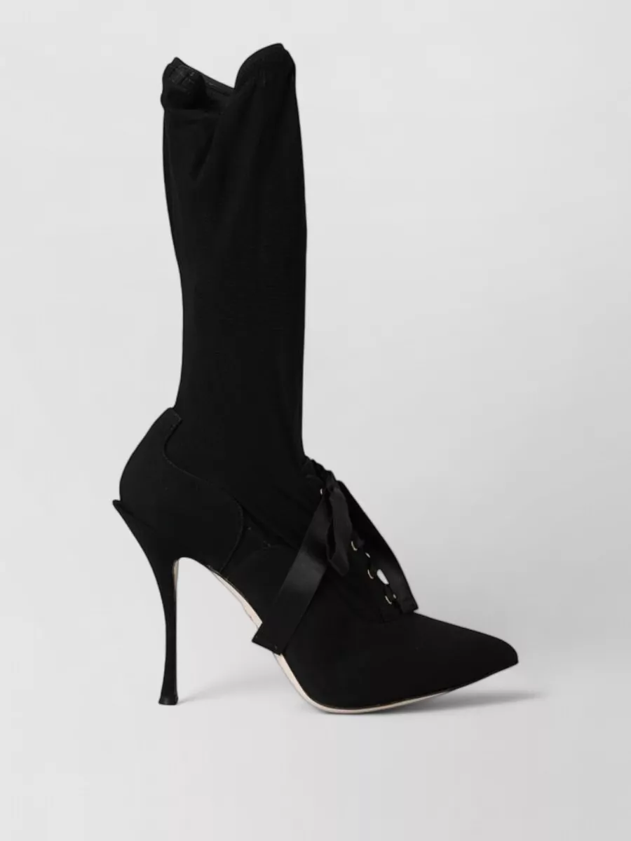 Dolce&Gabbana Stretch Mid Calf Stiletto Boots