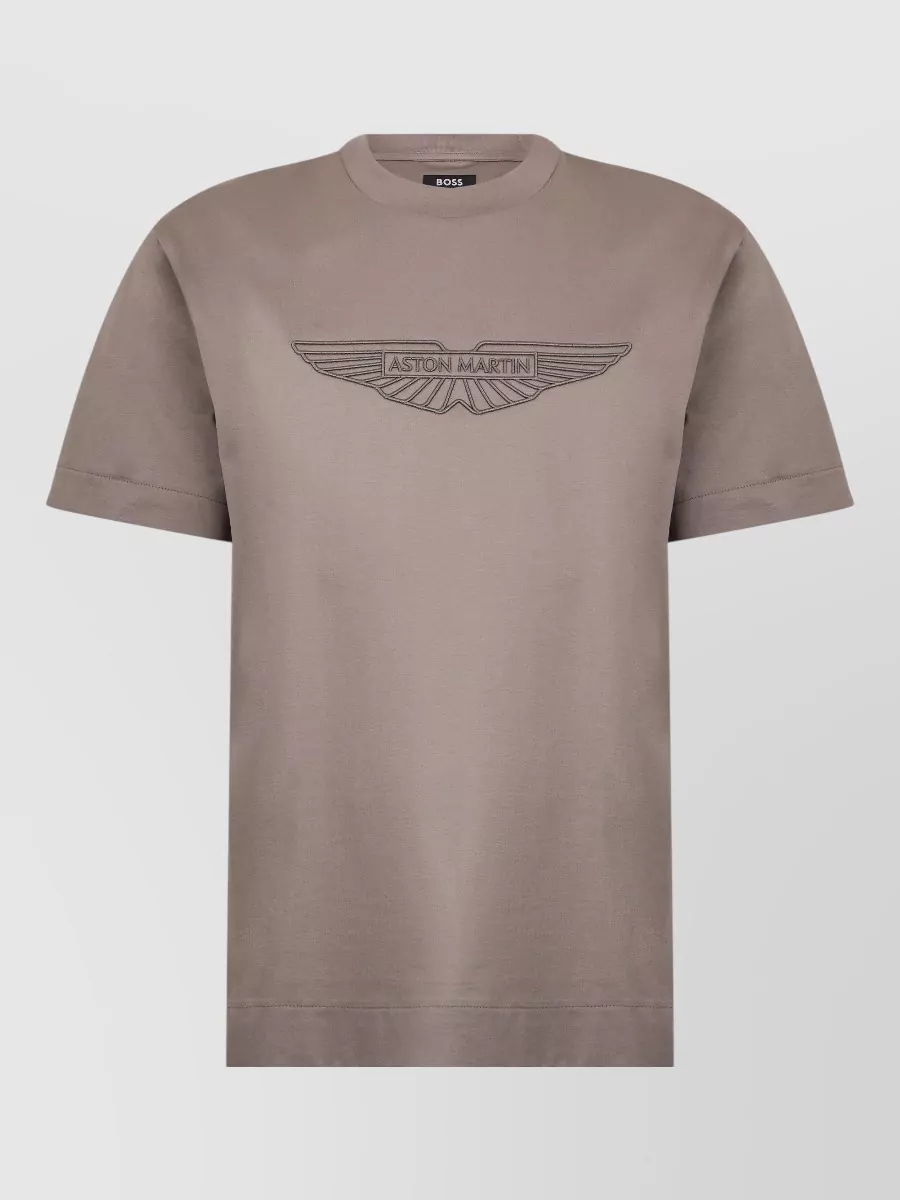 Boss embroidered cotton regular-fit short-sleeve t-shirt