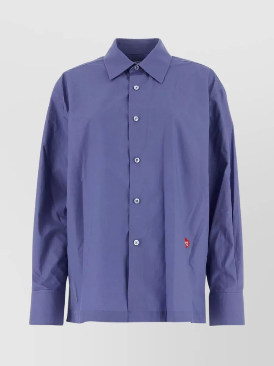 Shop Alexander Wang Loose Fit Cotton Poplin Shirt In Blue