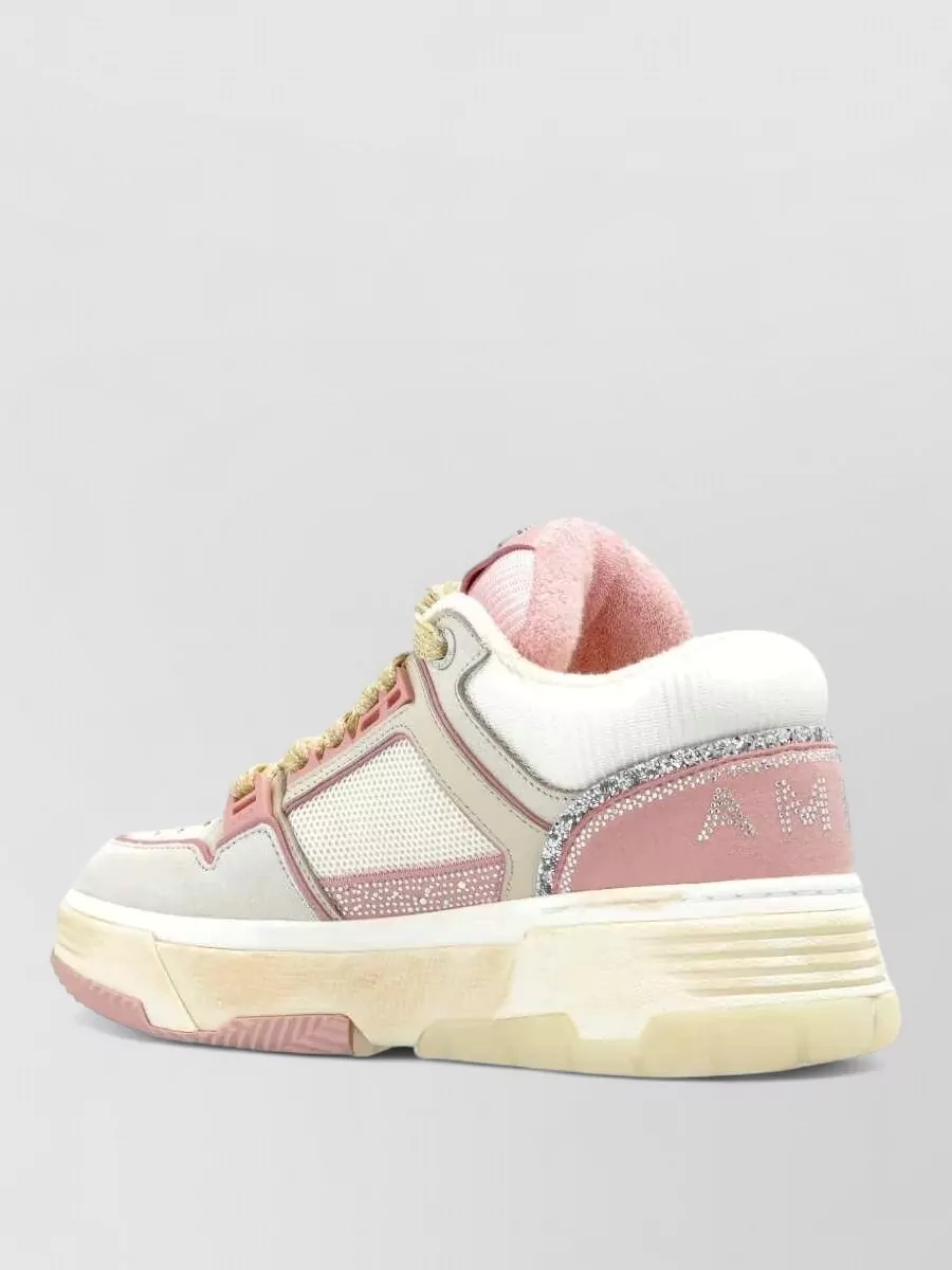 Amiri Crystal-Embellished Leather Low-Top Sneakers