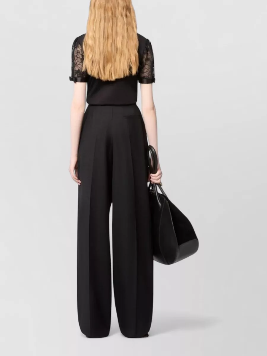 Nina Ricci Round Neck Short Sleeve Top Bows Lace