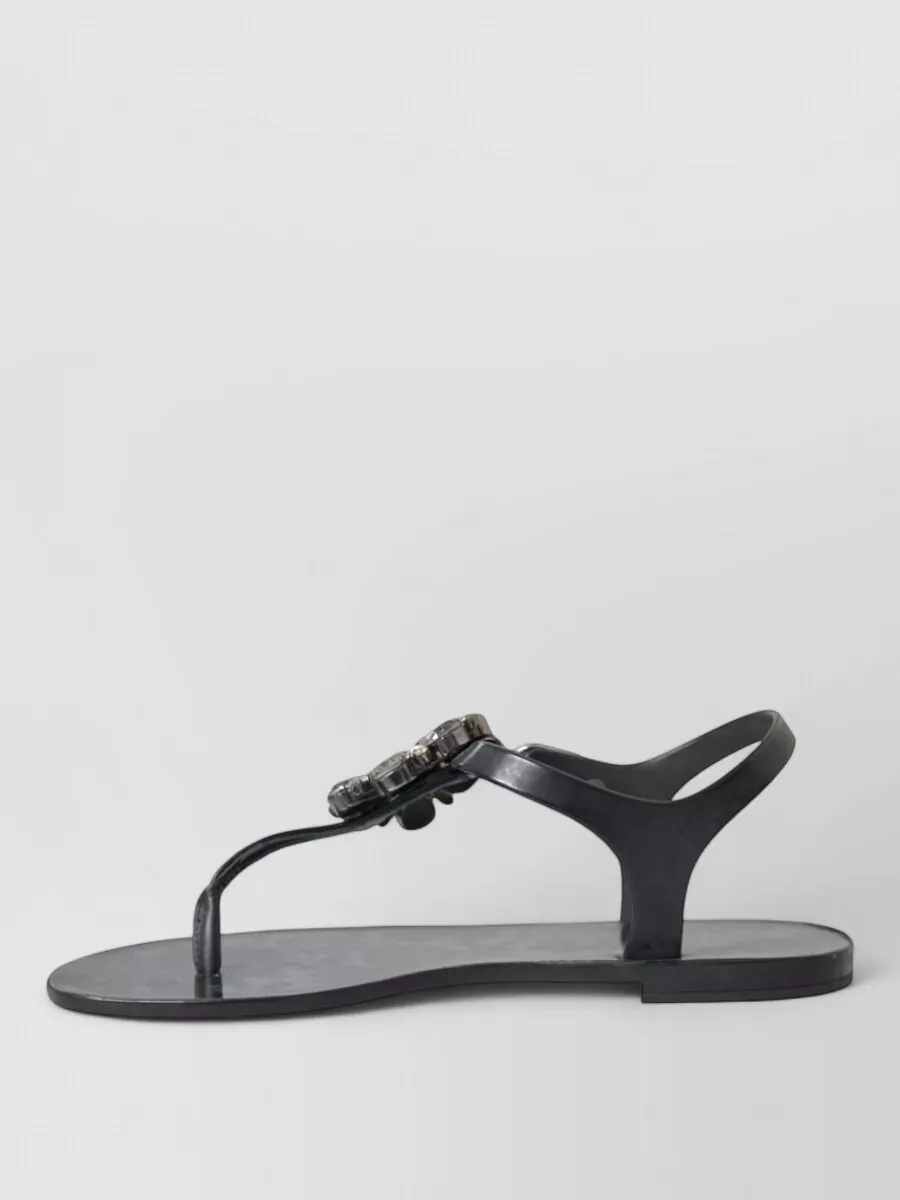 Dolce&Gabbana Crystal Embellished Rubber Slides