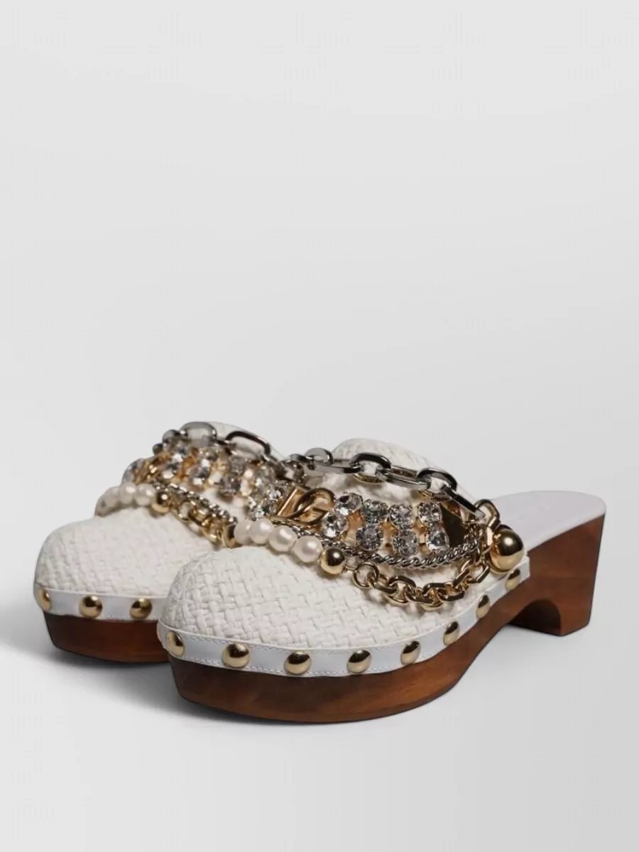 Dolce&Gabbana raffia platform mules