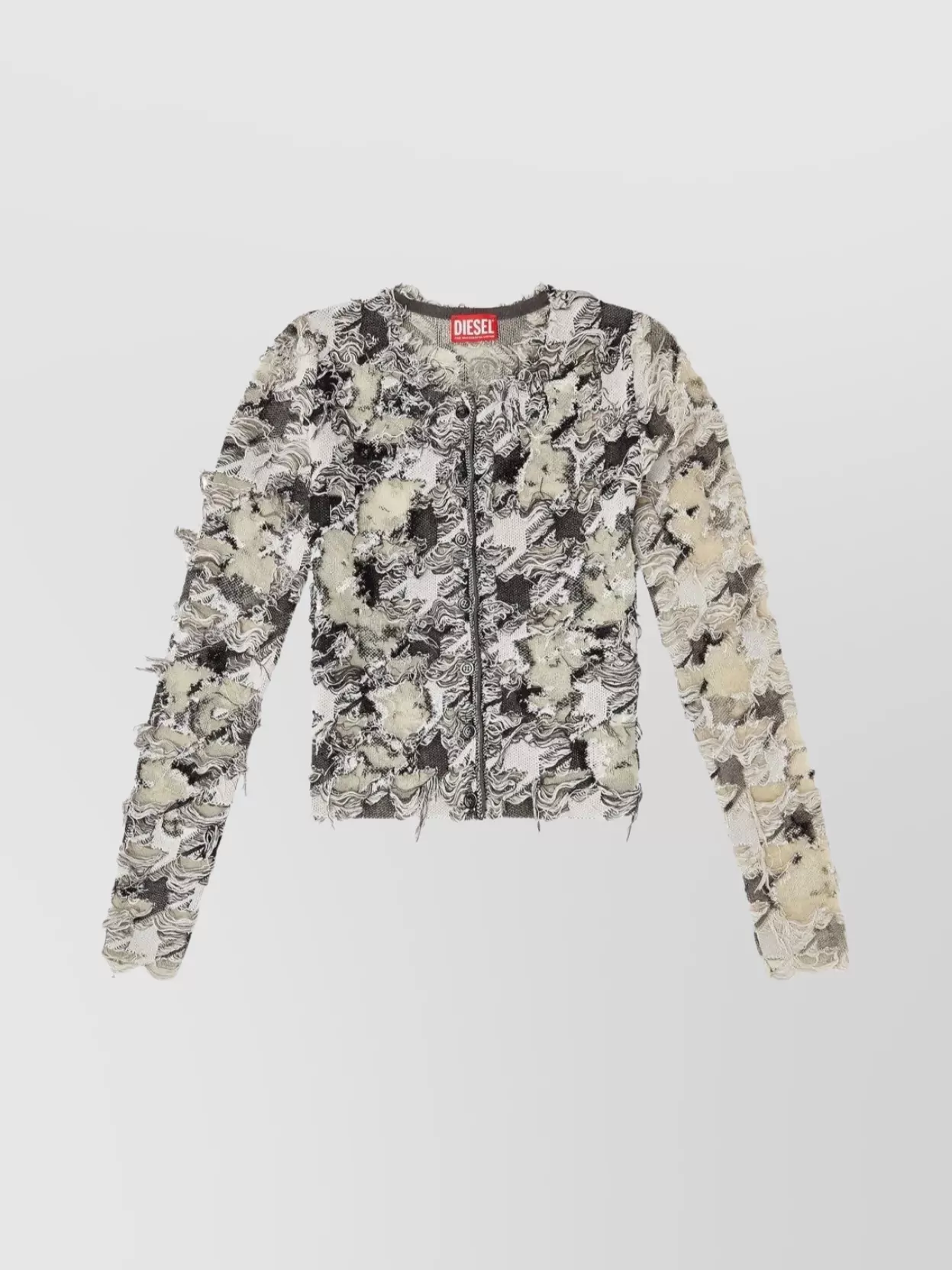 Diesel Houndstooth Jacquard Cardigan In Multi