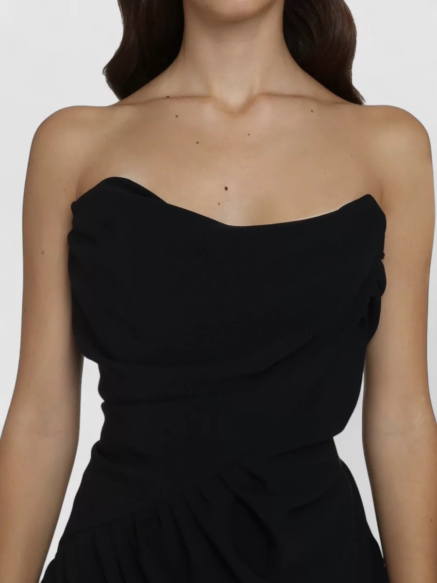 Vivienne Westwood Strapless Draped Dress Asymmetric Hem Fitted